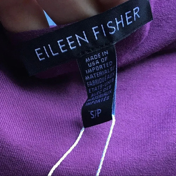 NWT Eileen Fisher Purple Back Twist Jersey Dress S - Picture 4 of 6
